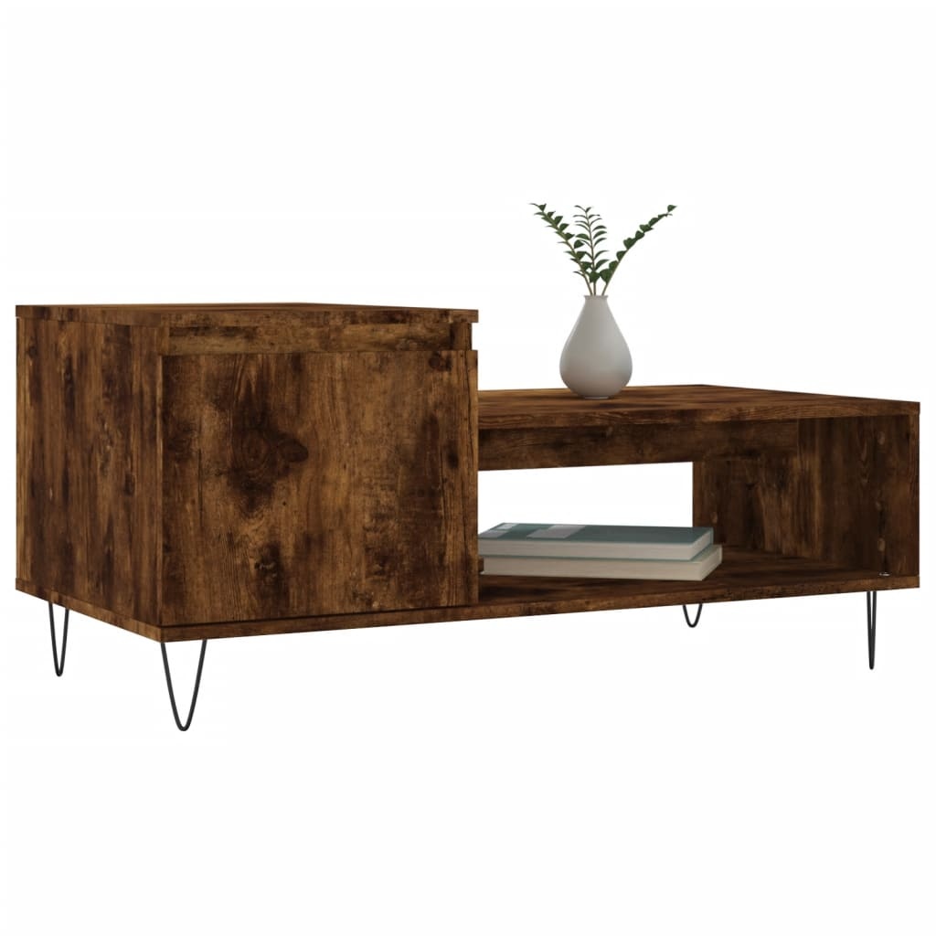 VidaXL Salontafel 100x50x45 cm bewerkt hout gerookt eikenkleurig