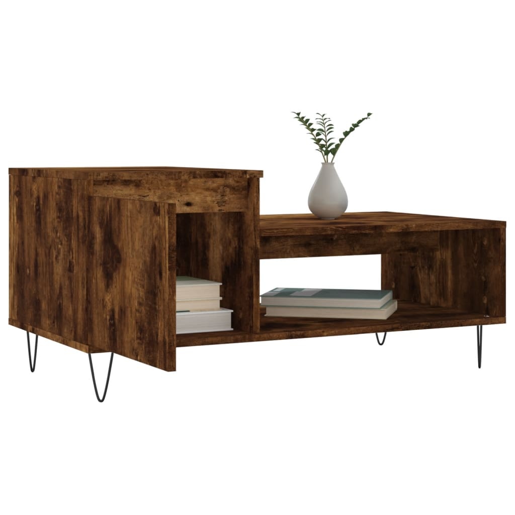 VidaXL Salontafel 100x50x45 cm bewerkt hout gerookt eikenkleurig