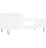 VidaXL Salontafel 100x50x45 cm bewerkt hout hoogglans wit