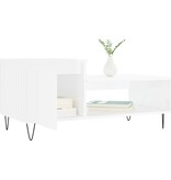 VidaXL Salontafel 100x50x45 cm bewerkt hout hoogglans wit