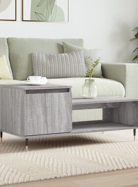 VidaXL Salontafel 100x50x45 cm bewerkt hout grijs sonoma