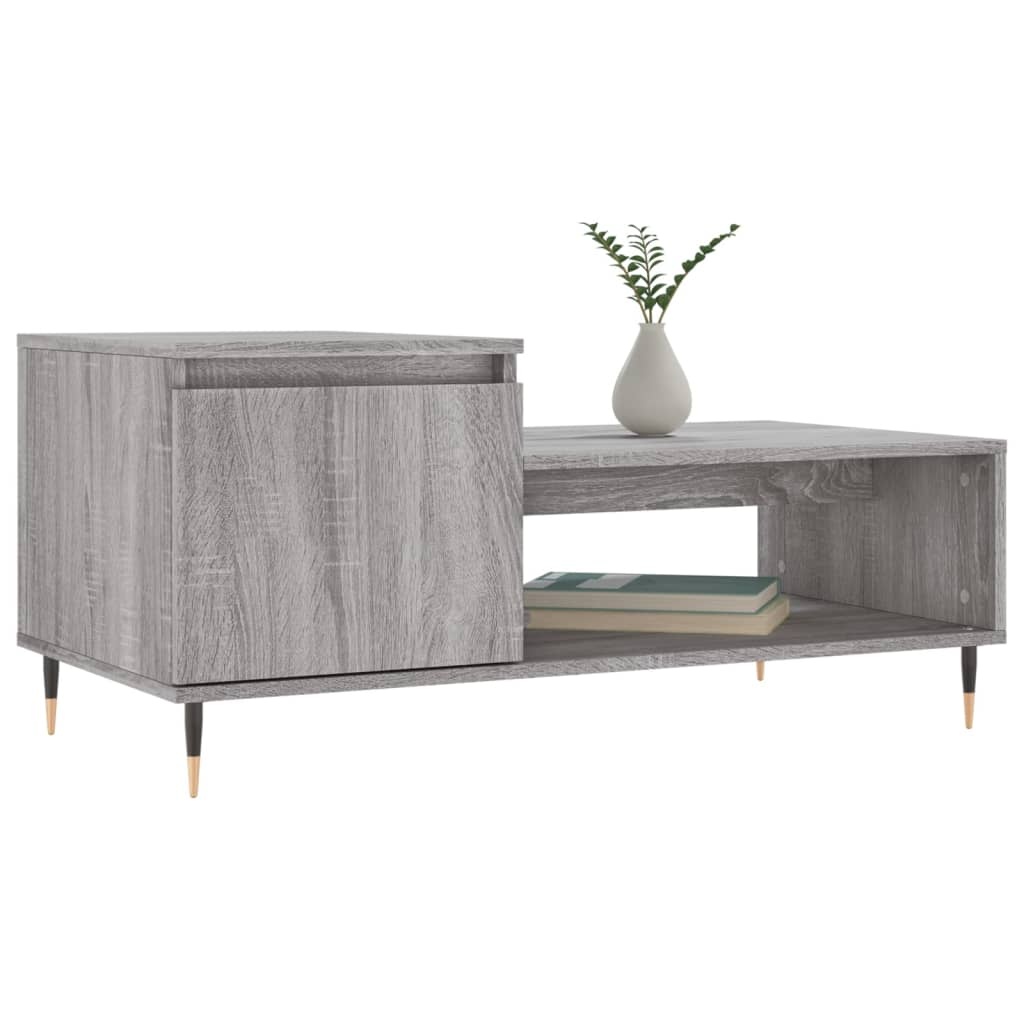VidaXL Salontafel 100x50x45 cm bewerkt hout grijs sonoma