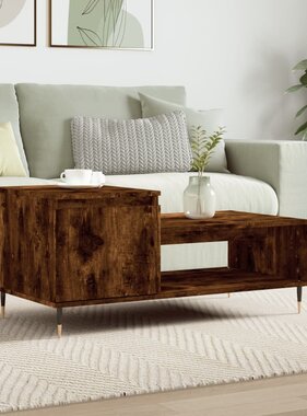 VidaXL Salontafel 100x50x45 cm bewerkt hout gerookt eikenkleurig