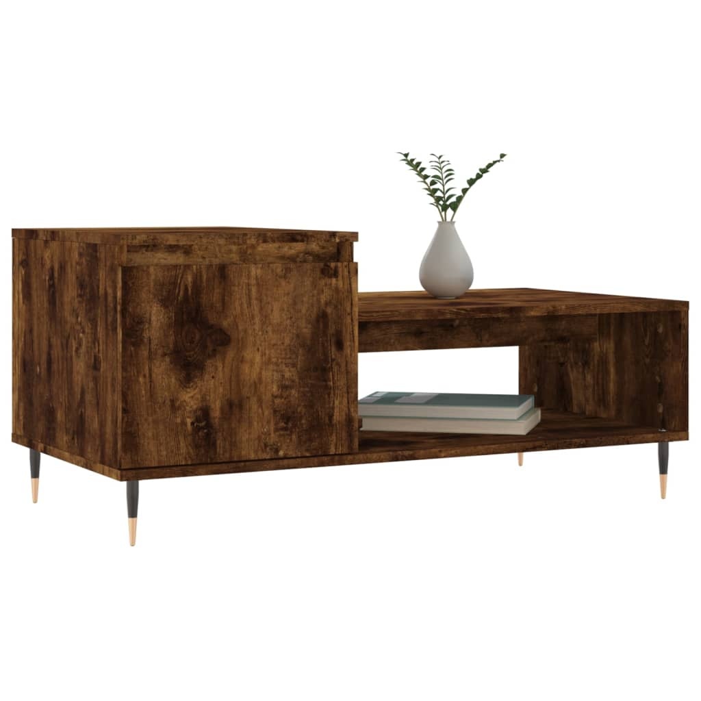 VidaXL Salontafel 100x50x45 cm bewerkt hout gerookt eikenkleurig