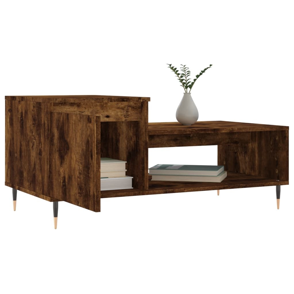 VidaXL Salontafel 100x50x45 cm bewerkt hout gerookt eikenkleurig