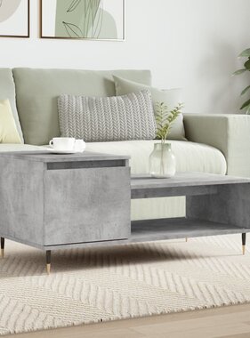 VidaXL Salontafel 100x50x45 cm bewerkt hout betongrijs