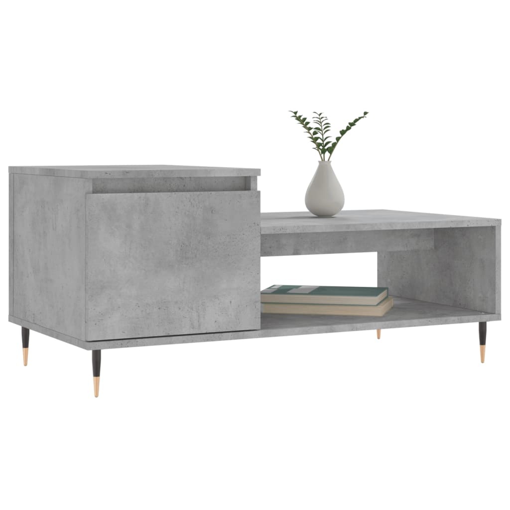 VidaXL Salontafel 100x50x45 cm bewerkt hout betongrijs