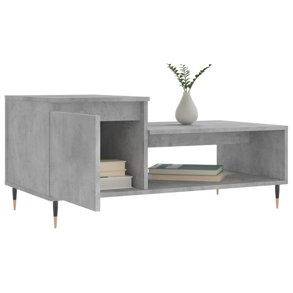 VidaXL Salontafel 100x50x45 cm bewerkt hout betongrijs