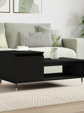 VidaXL Salontafel 100x50x45 cm bewerkt hout zwart