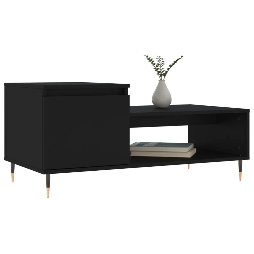 VidaXL Salontafel 100x50x45 cm bewerkt hout zwart