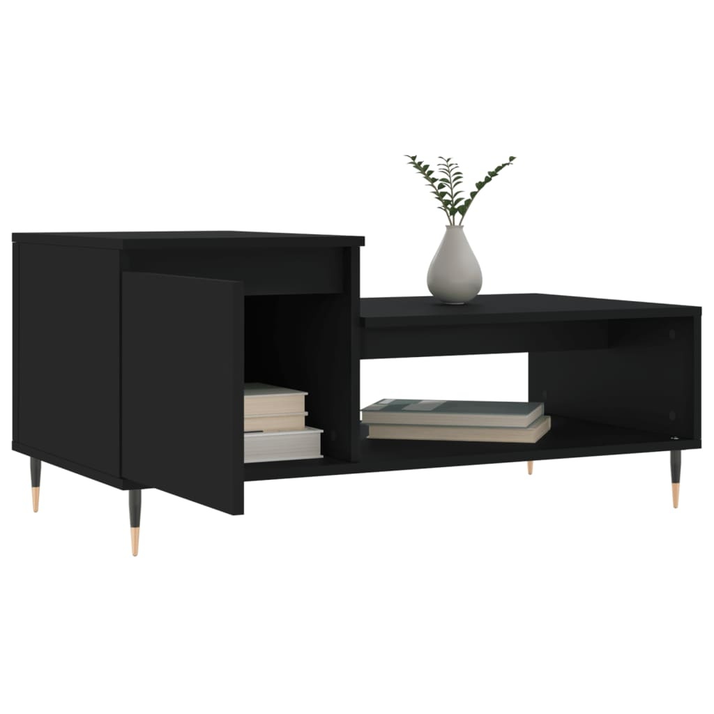 VidaXL Salontafel 100x50x45 cm bewerkt hout zwart