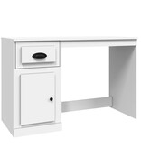 VidaXL Bureau met lade 115x50x75 cm bewerkt hout wit