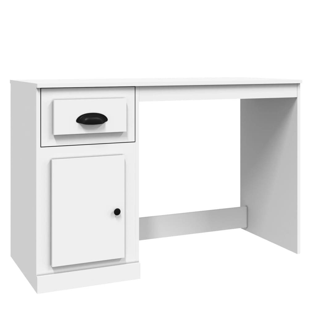 VidaXL Bureau met lade 115x50x75 cm bewerkt hout wit