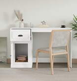 VidaXL Bureau met lade 115x50x75 cm bewerkt hout wit