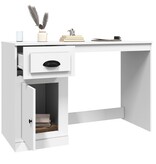VidaXL Bureau met lade 115x50x75 cm bewerkt hout wit