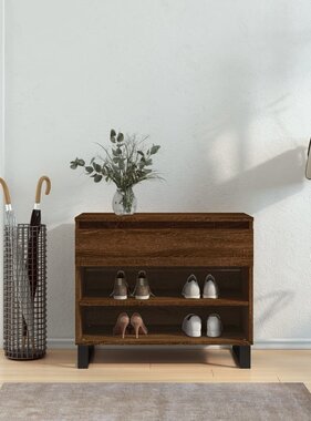 VidaXL Schoenenkast 70x36x60 cm bewerkt hout bruin eikenkleur