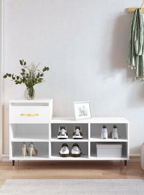VidaXL Schoenenkast 102x36x60 cm bewerkt hout wit