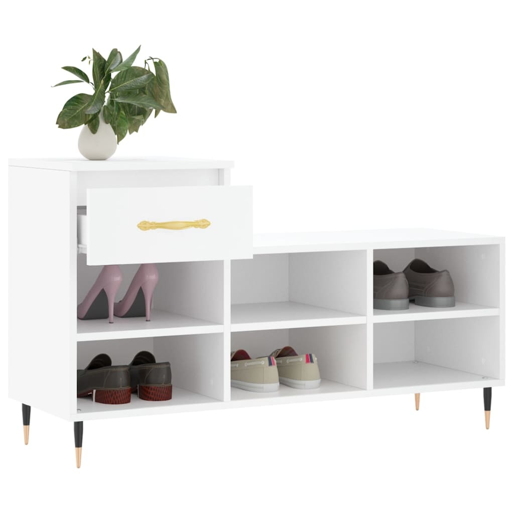 VidaXL Schoenenkast 102x36x60 cm bewerkt hout wit