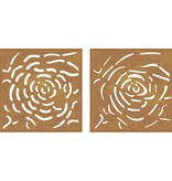 VidaXL Wanddecoratie tuin 2 st rozenontwerp 55x55 cm cortenstaal