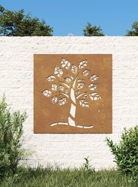 vidaXL Wanddecoratie tuin boomontwerp 55x55 cm cortenstaal