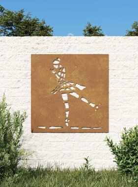 VidaXL Wanddecoratie tuin balletdanserontwerp 55x55 cm cortenstaal