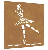 VidaXL Wanddecoratie tuin balletdanserontwerp 55x55 cm cortenstaal