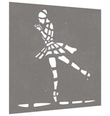 VidaXL Wanddecoratie tuin balletdanserontwerp 55x55 cm cortenstaal
