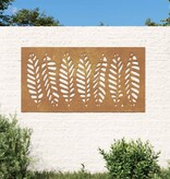 vidaXL Wanddecoratie tuin bladontwerp 105x55 cm cortenstaal