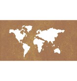 VidaXL Wanddecoratie tuin wereldkaartontwerp 105x55 cm cortenstaal