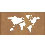 VidaXL Wanddecoratie tuin wereldkaartontwerp 105x55 cm cortenstaal