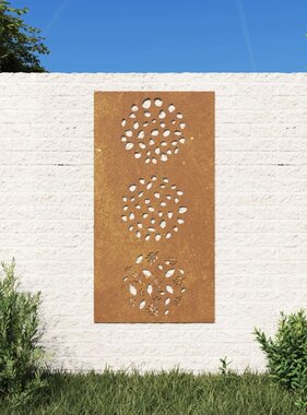 VidaXL Wanddecoratie tuin bladontwerp 105x55 cm cortenstaal