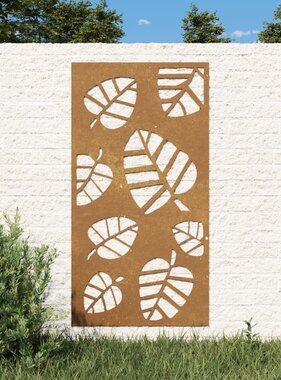 VidaXL Wanddecoratie tuin bladontwerp 105x55 cm cortenstaal