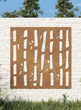 VidaXL Wanddecoratie tuin bamboe-ontwerp 55x55 cm cortenstaal