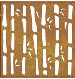 VidaXL Wanddecoratie tuin bamboe-ontwerp 55x55 cm cortenstaal