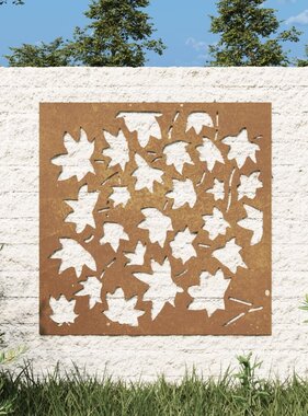 VidaXL Wanddecoratie tuin esdoornbladontwerp 55x55 cm cortenstaal