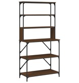 VidaXL Bakkersrek 6-laags 90x40x180 cm bewerkt hout bruin eikenkleur