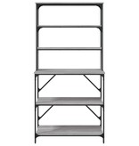 VidaXL Bakkersrek 6-laags 90x40x180 cm bewerkt hout grijs sonoma eiken