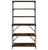 VidaXL Bakkersrek 6-laags 90x40x180 cm bewerkt hout gerookt eikenkleur