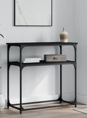 VidaXL Wandtafel 75x35,5x75 cm bewerkt hout zwart