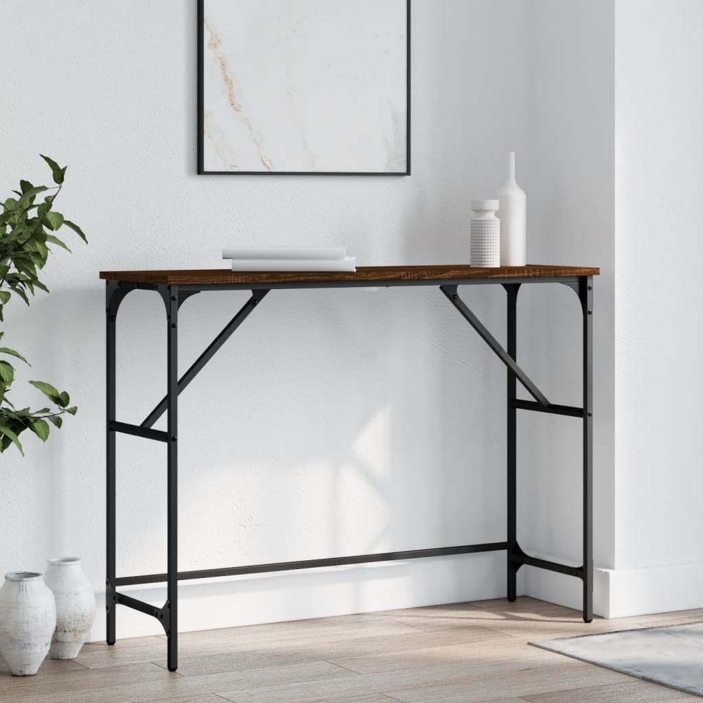 VidaXL Wandtafel 100x32x75 cm bewerkt hout bruin eikenkleur