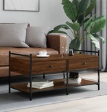 VidaXL Salontafel 99x50x50 cm bewerkt hout bruin eikenkleur