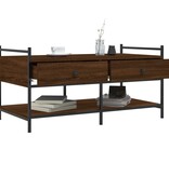 VidaXL Salontafel 99x50x50 cm bewerkt hout bruin eikenkleur