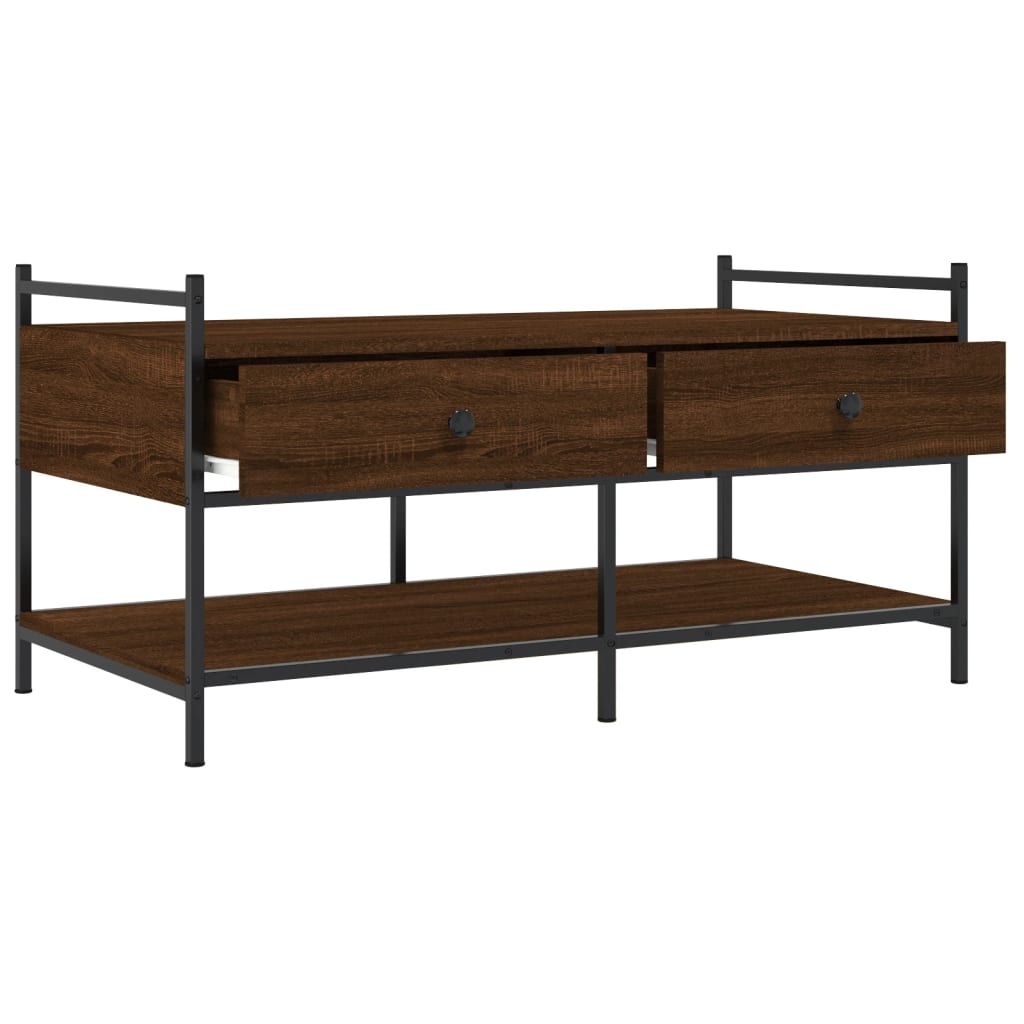 VidaXL Salontafel 99x50x50 cm bewerkt hout bruin eikenkleur
