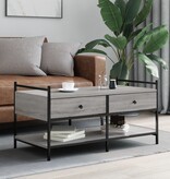 VidaXL Salontafel 99x50x50 cm bewerkt hout grijs sonoma eikenkleurig