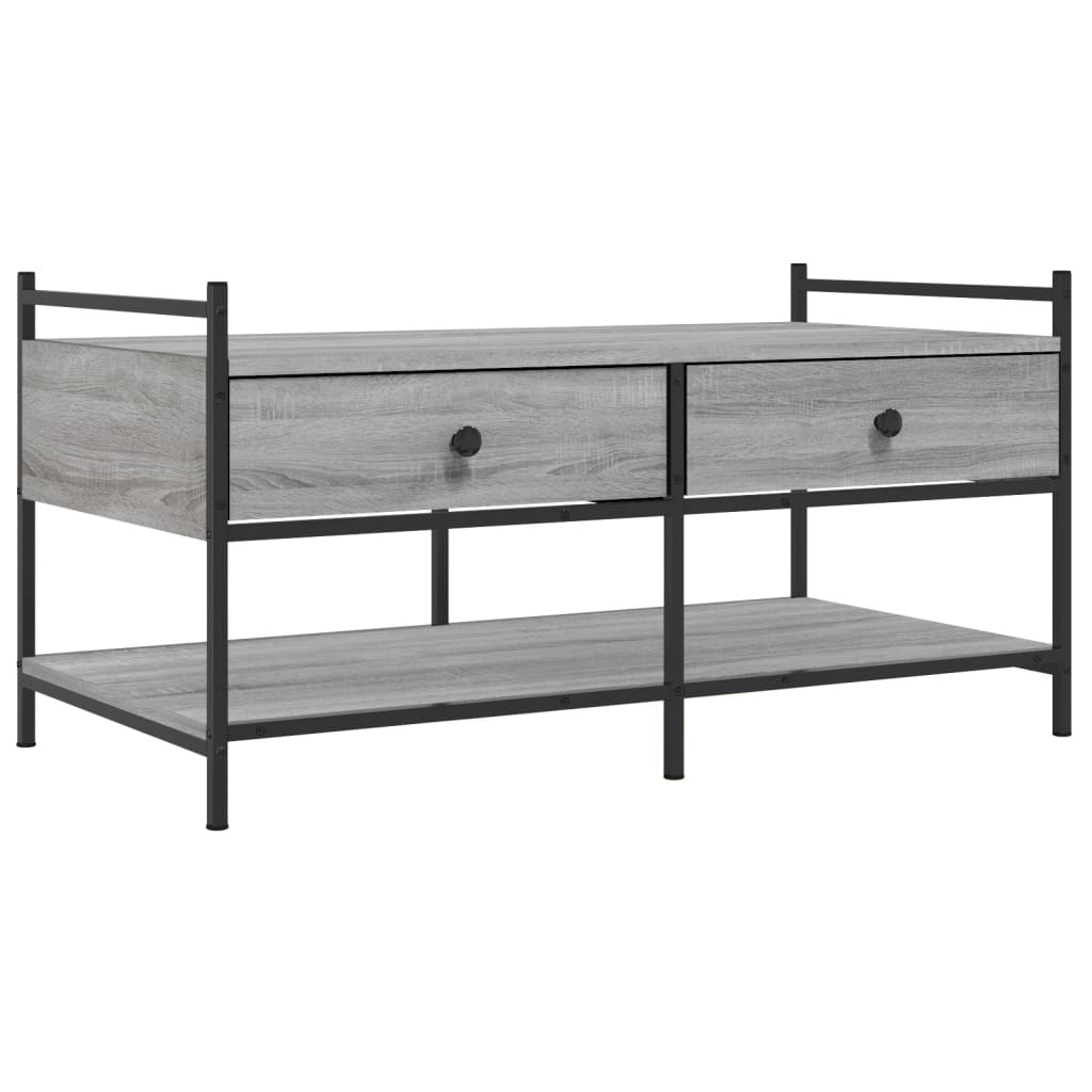 VidaXL Salontafel 99x50x50 cm bewerkt hout grijs sonoma eikenkleurig