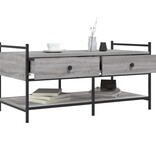 VidaXL Salontafel 99x50x50 cm bewerkt hout grijs sonoma eikenkleurig
