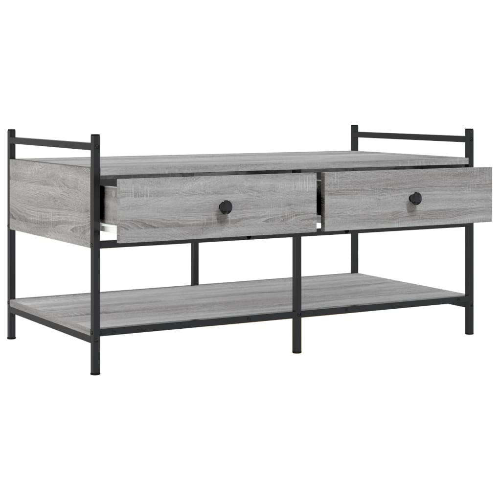 VidaXL Salontafel 99x50x50 cm bewerkt hout grijs sonoma eikenkleurig