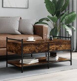 VidaXL Salontafel 99x50x50 cm bewerkt hout gerookt eikenkleurig