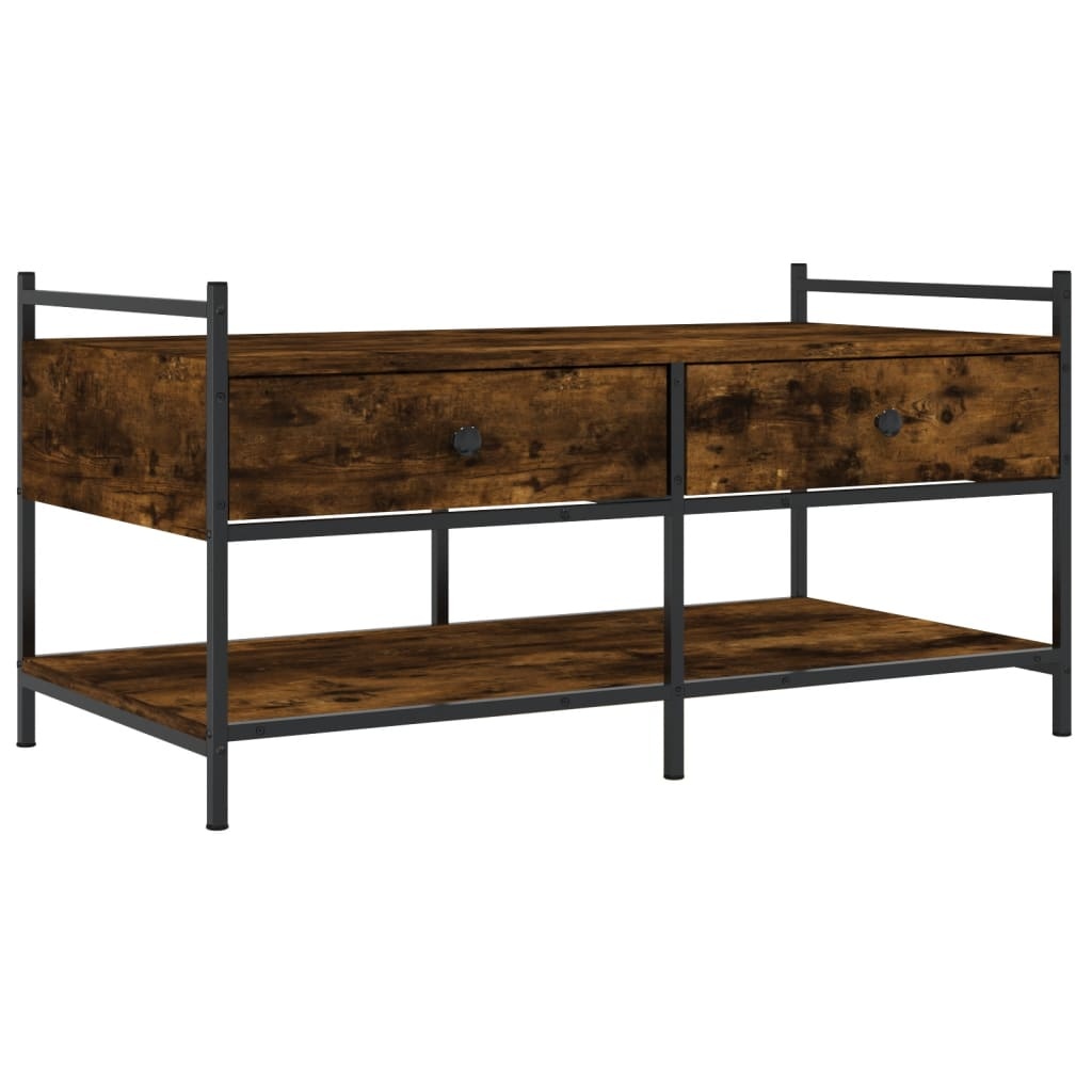 VidaXL Salontafel 99x50x50 cm bewerkt hout gerookt eikenkleurig