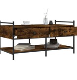 VidaXL Salontafel 99x50x50 cm bewerkt hout gerookt eikenkleurig